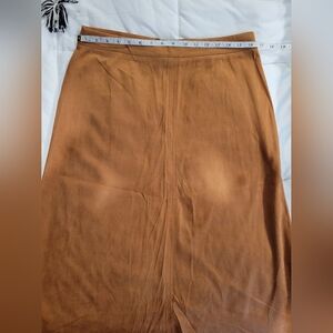 Tan suede midi skirt